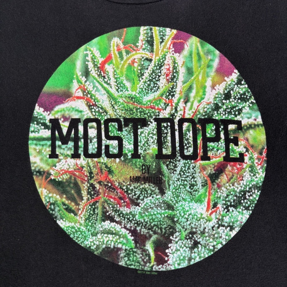 Mac Miller Most Dope Mens Large T Shirt Black 2014‎ Rare Streetwear Tee Rap